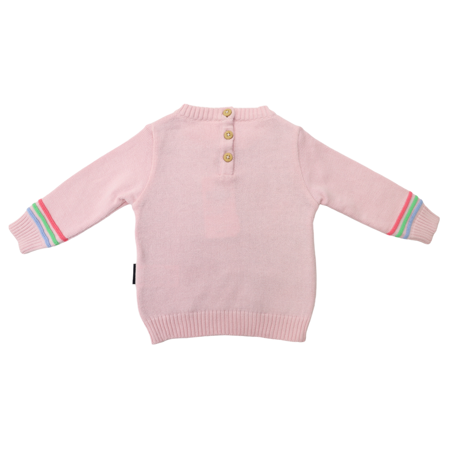 Rainbow Pattern Knit Sweater Fairytale Pink