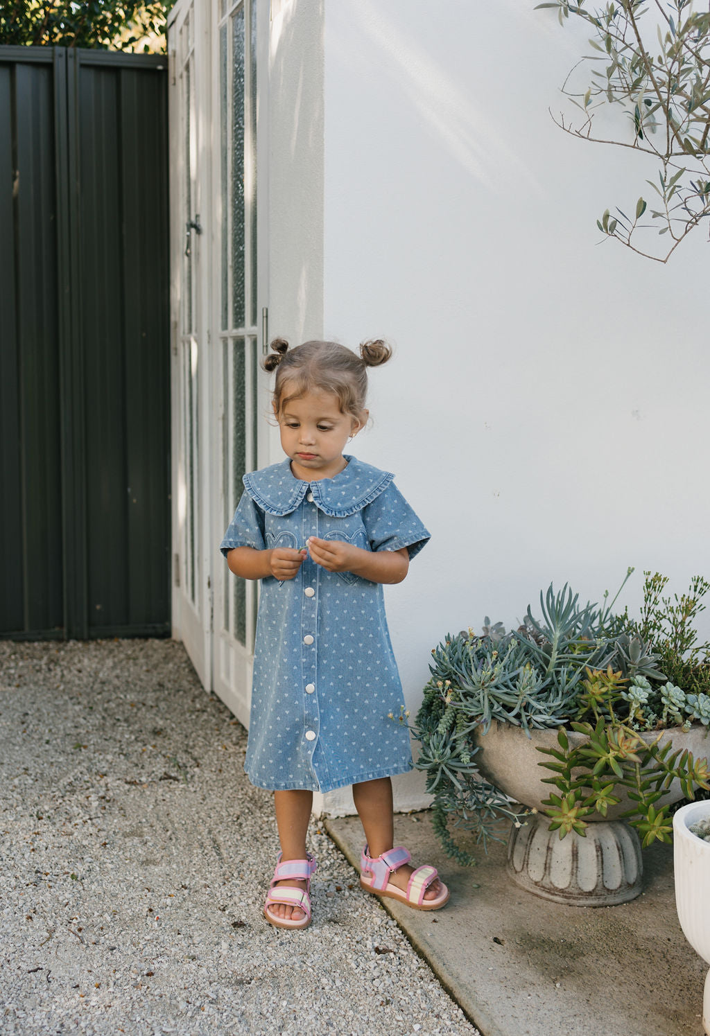 Amour Dress Denim Hearts