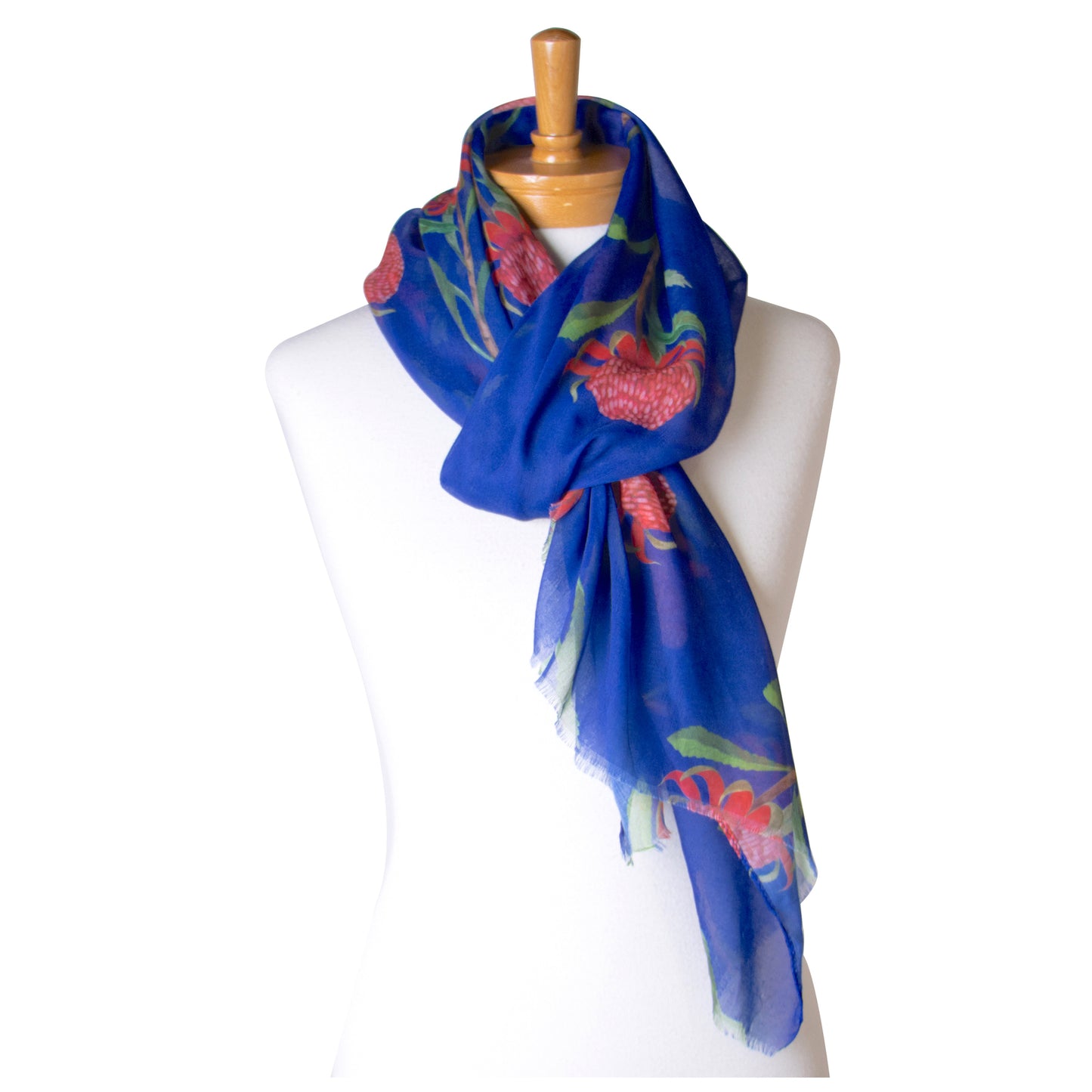 Waratah Flower Scarf Navy