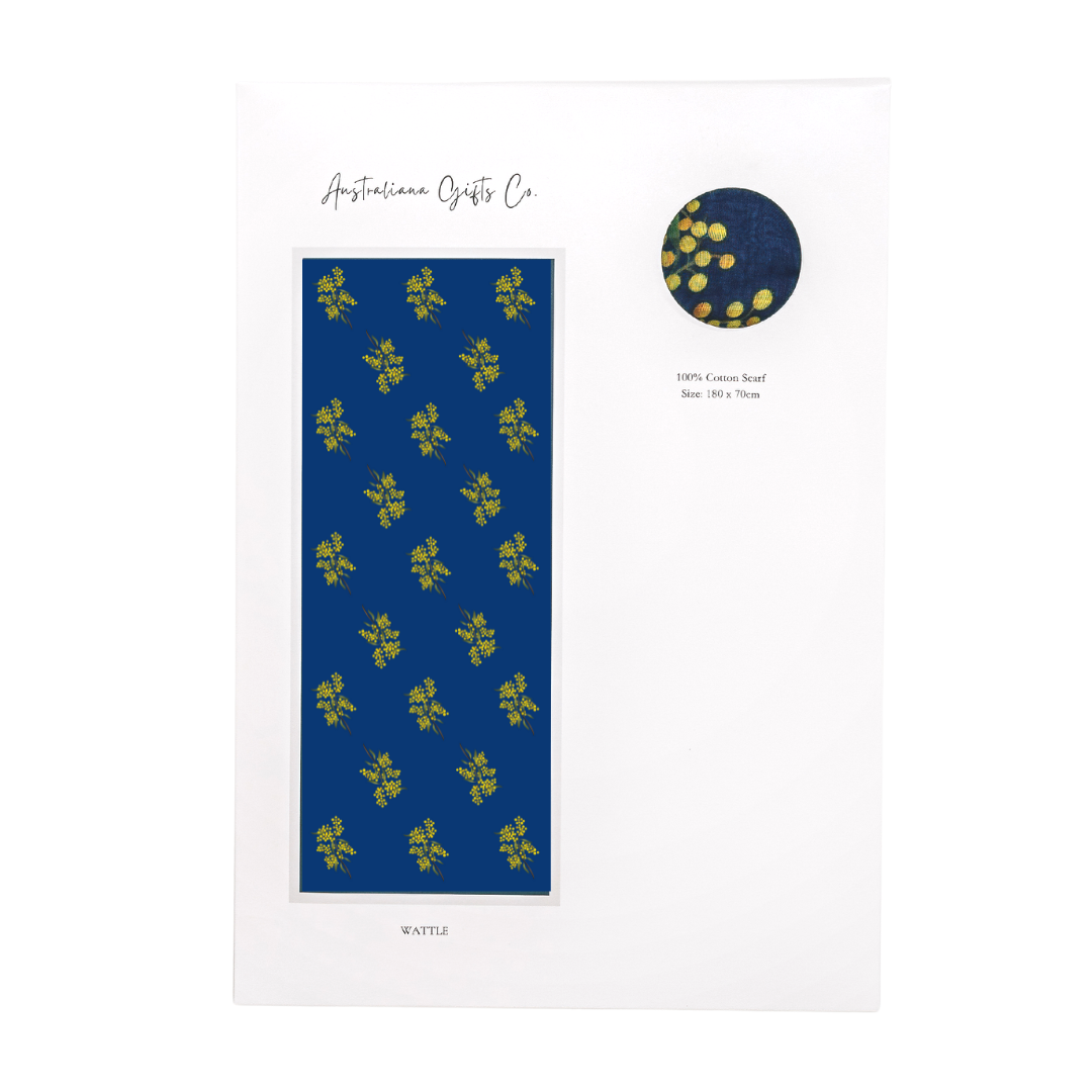 Golden Wattle Scarf Navy