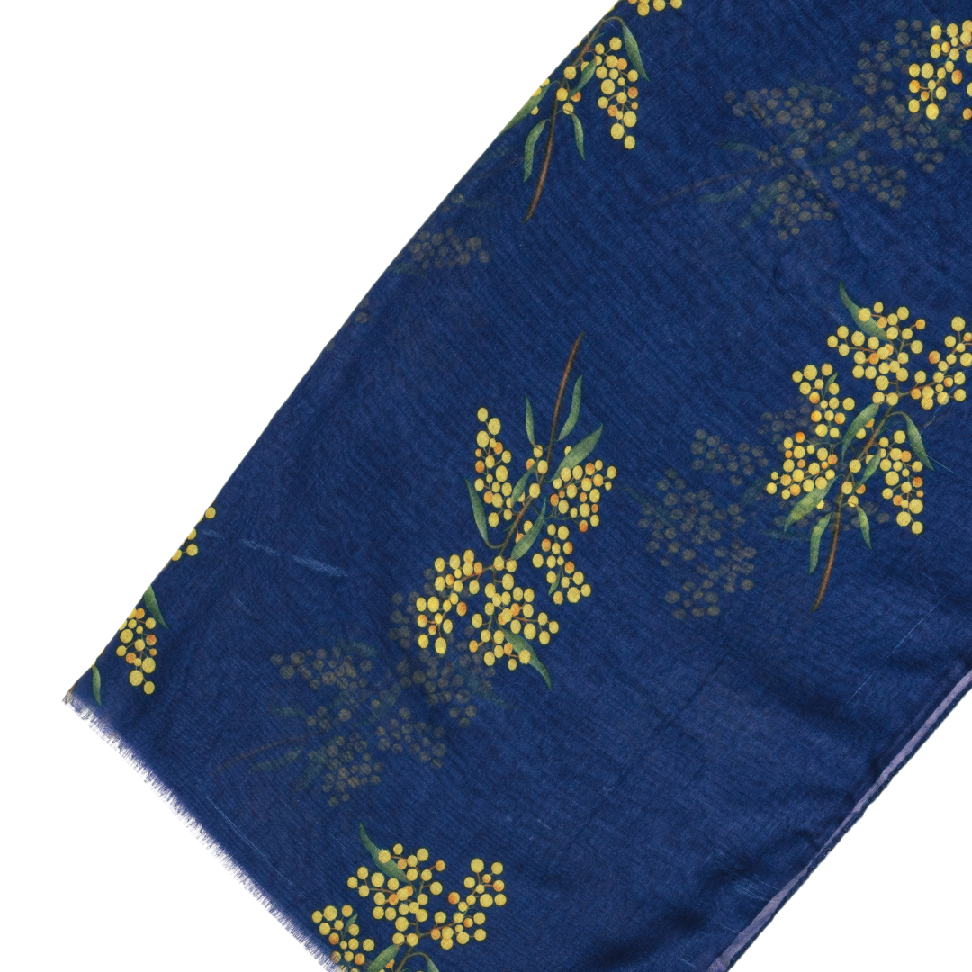 Golden Wattle Scarf Navy