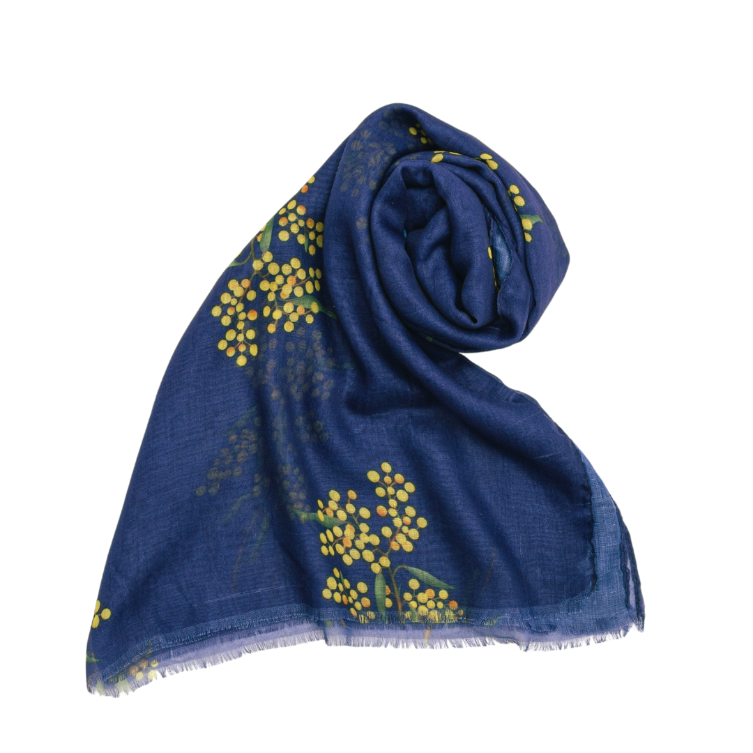 Golden Wattle Scarf Navy