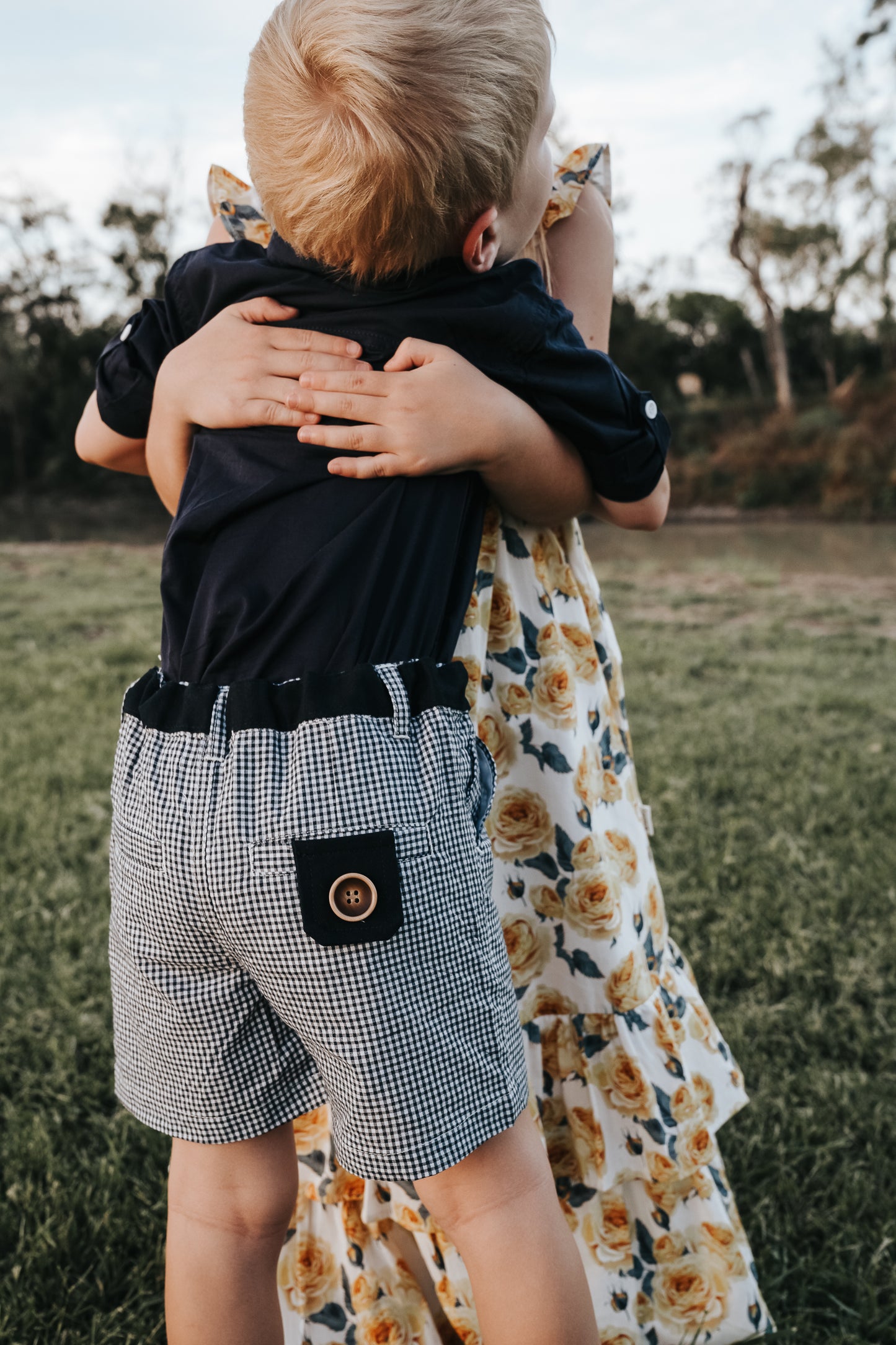 Boys Oscar Short Navy Gingham