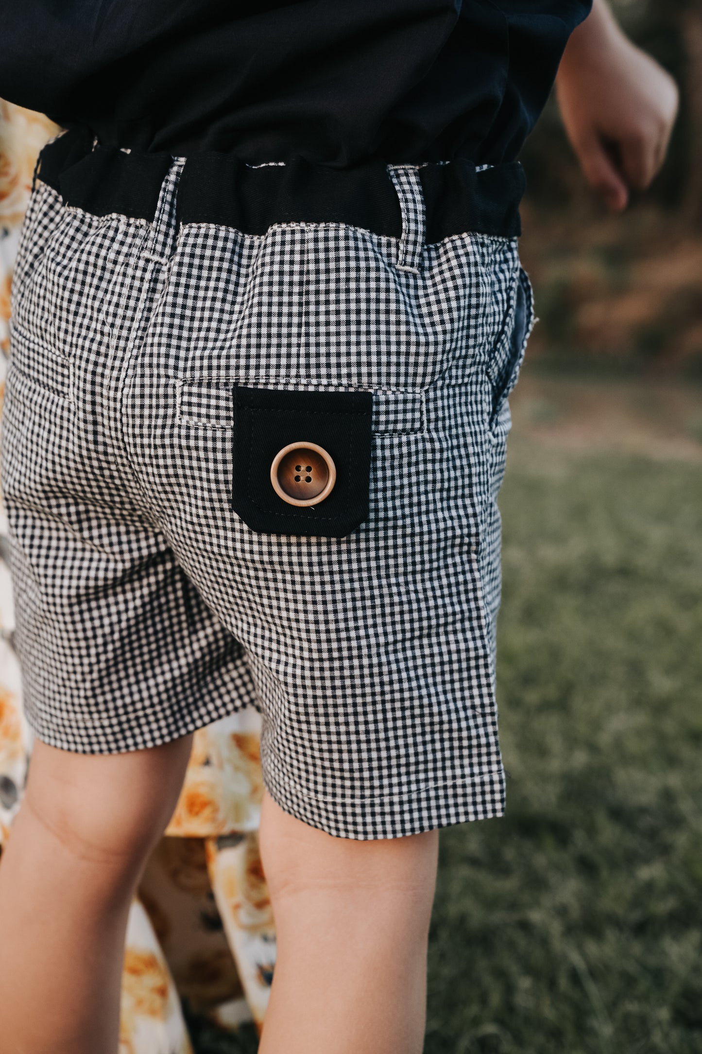 Boys Oscar Short Navy Gingham