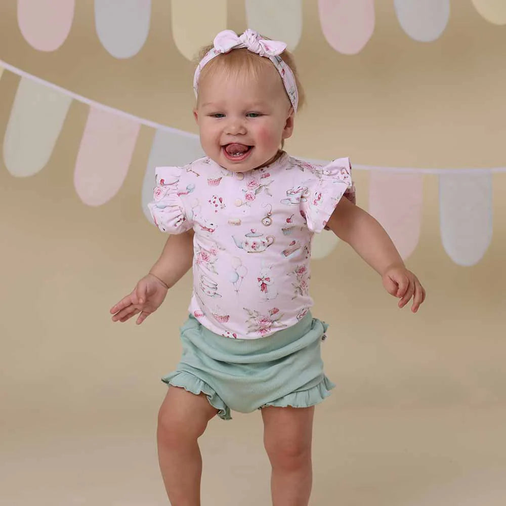 Alice's Tea Party Short Sleeve Bodysuit