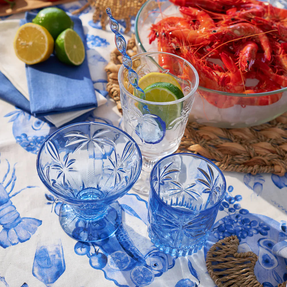 Linen Tablecloth (138cm x 240cm) Seafood Blue