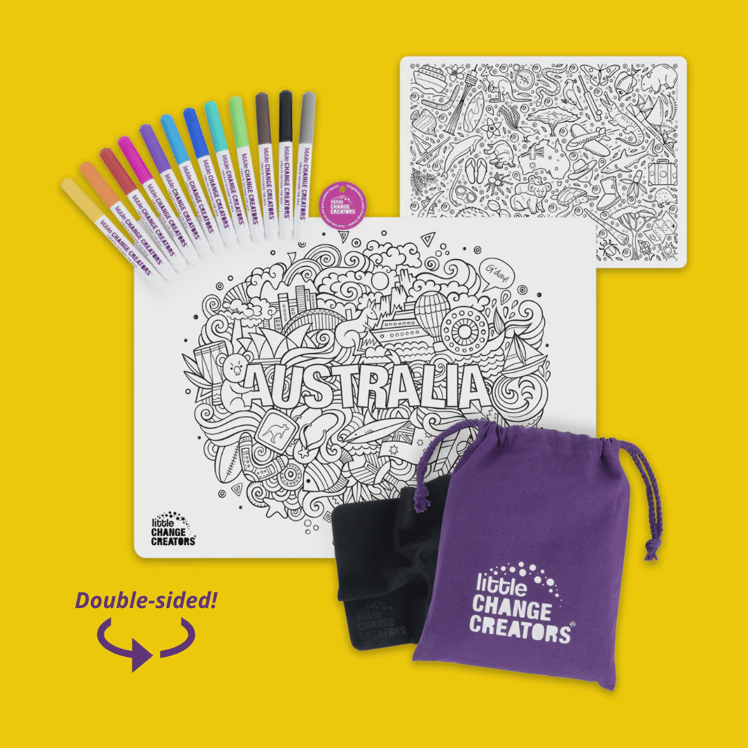 Reusable Silicone Colouring Mat Kit Australia