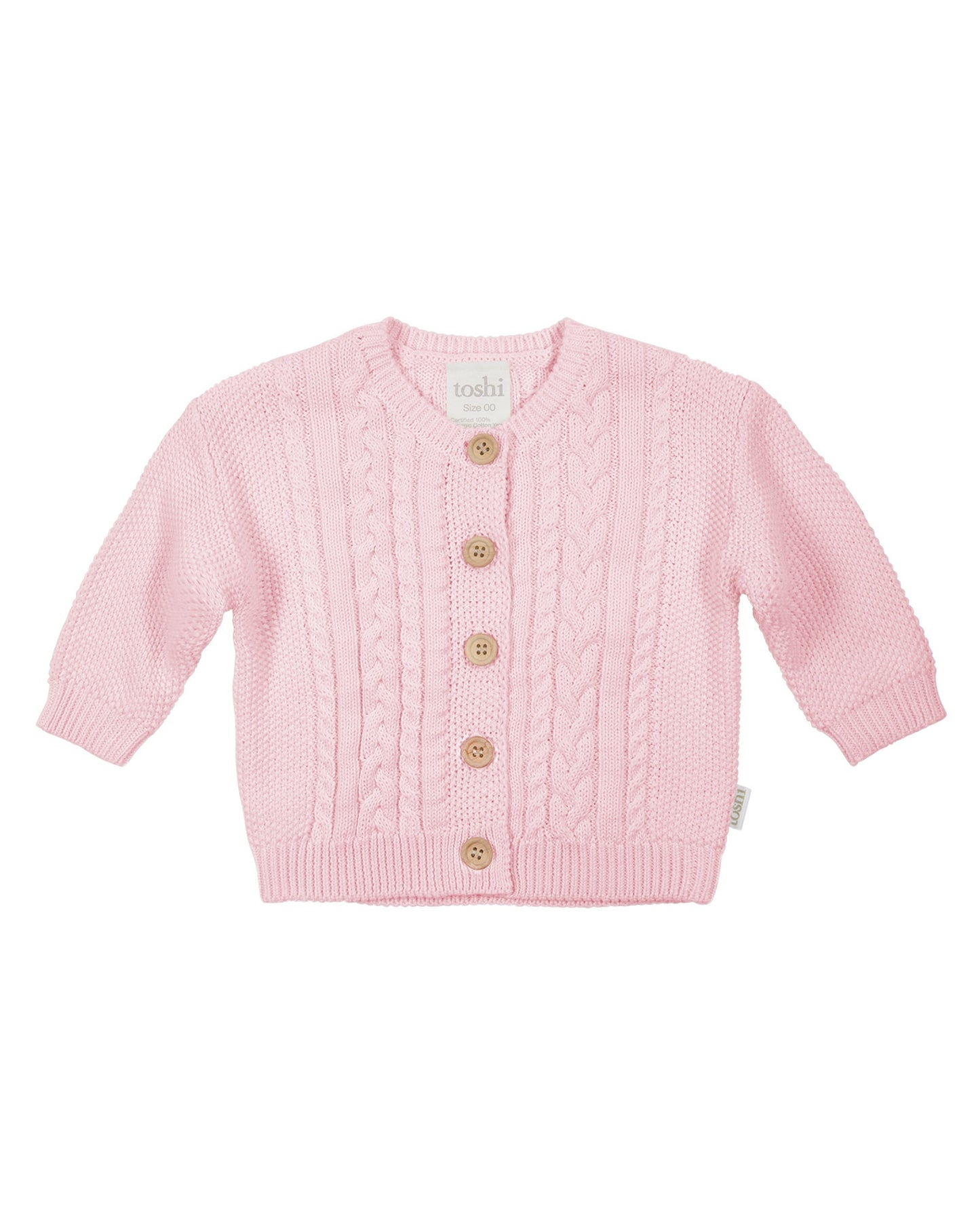 Organic Cardigan Yummy Misty Rose