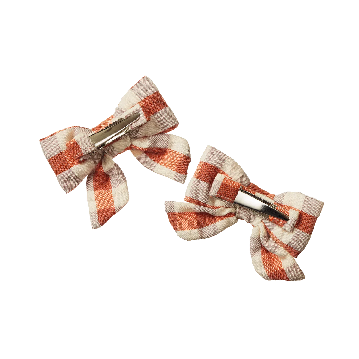 Bow Hair Clips 2pk Dandelion Gingham