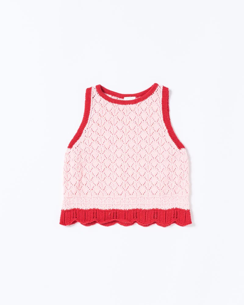 Bella Knit Tank Pink and Red