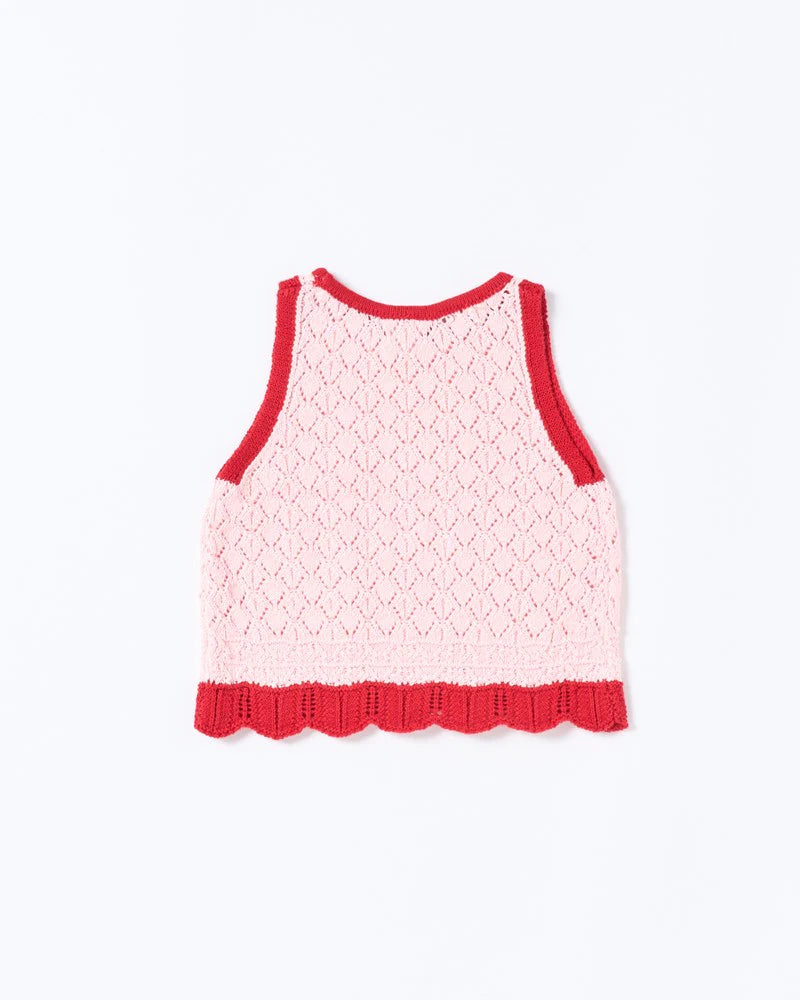 Bella Knit Tank Pink and Red