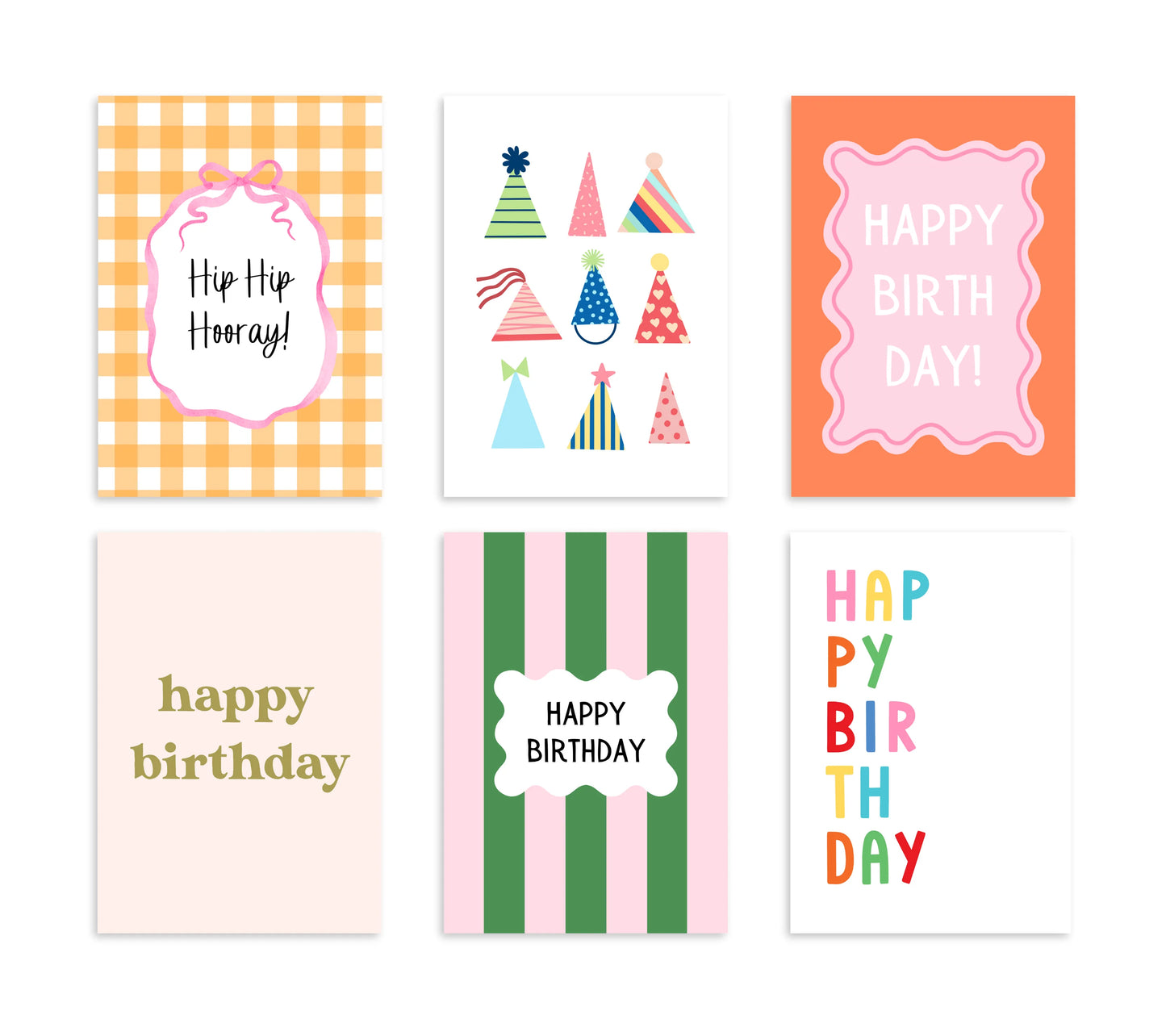 Happy Birthday Card Box Set of 6
