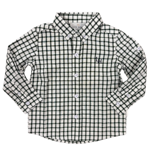 Boys Oxford Shirt Green Check