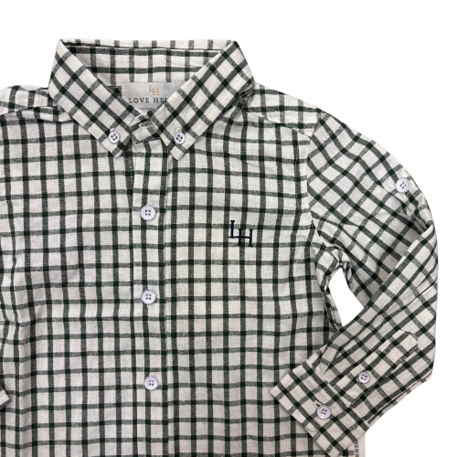 Boys Oxford Shirt Green Check