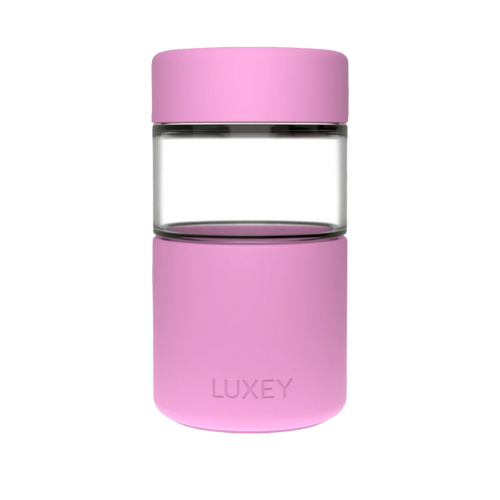 Reusable Glass Coffee Cup 12oz Magenta