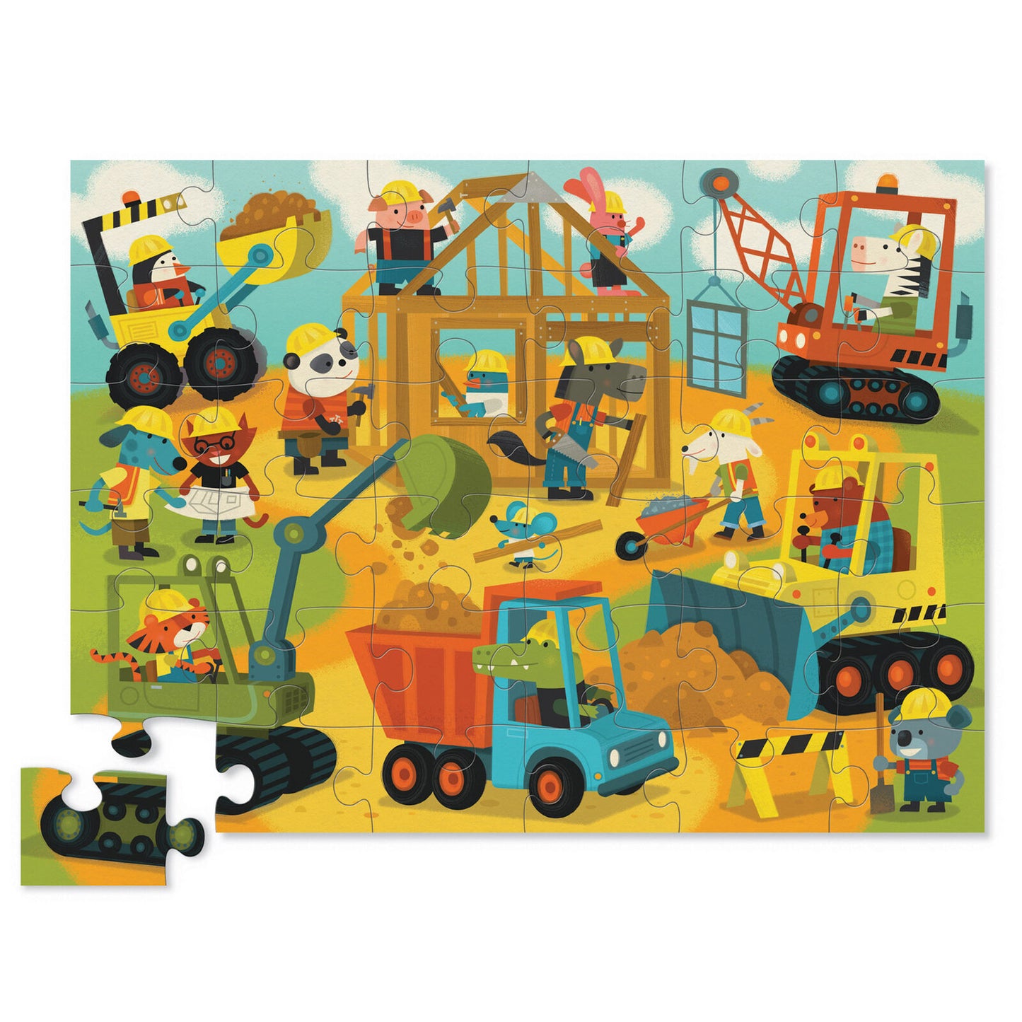 Classic Floor Puzzle 36pc Busy Builders