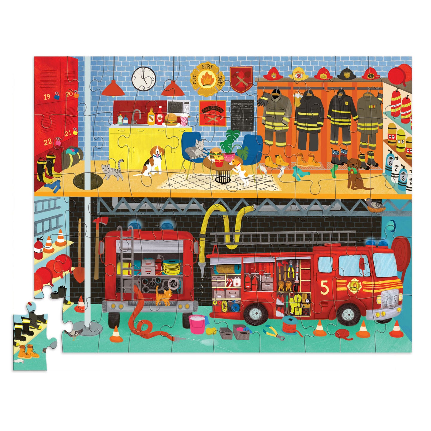 Flat House Floor Puzzle 50pc Fire House