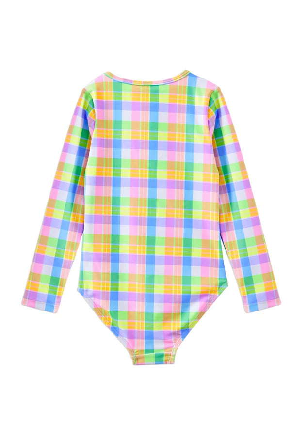 Carnival Check Long Sleeve Swimsuit