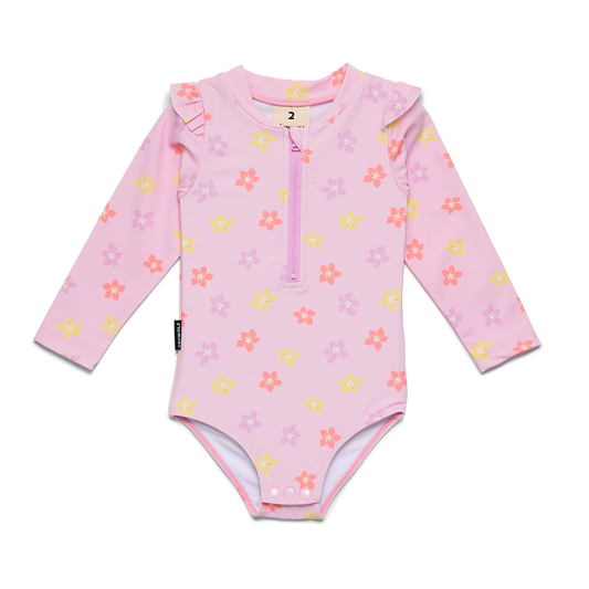 Baby Long Sleeve Swimsuit Hibiscus Bloom