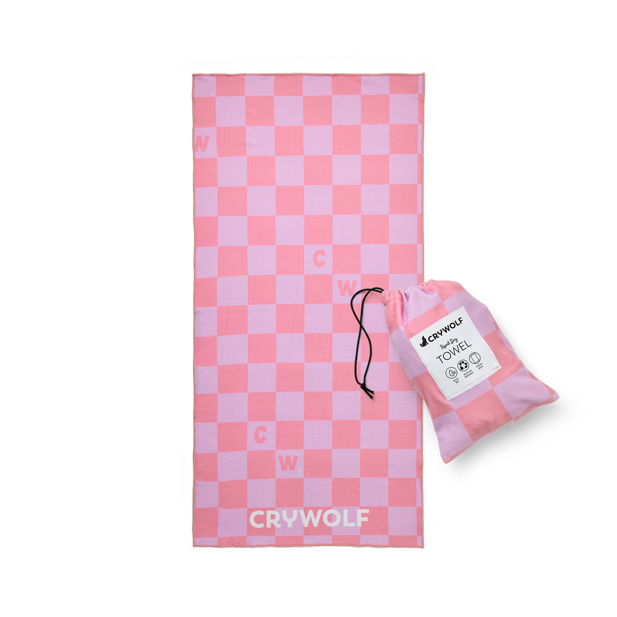 Rapid Dry Towel Flamingo Check