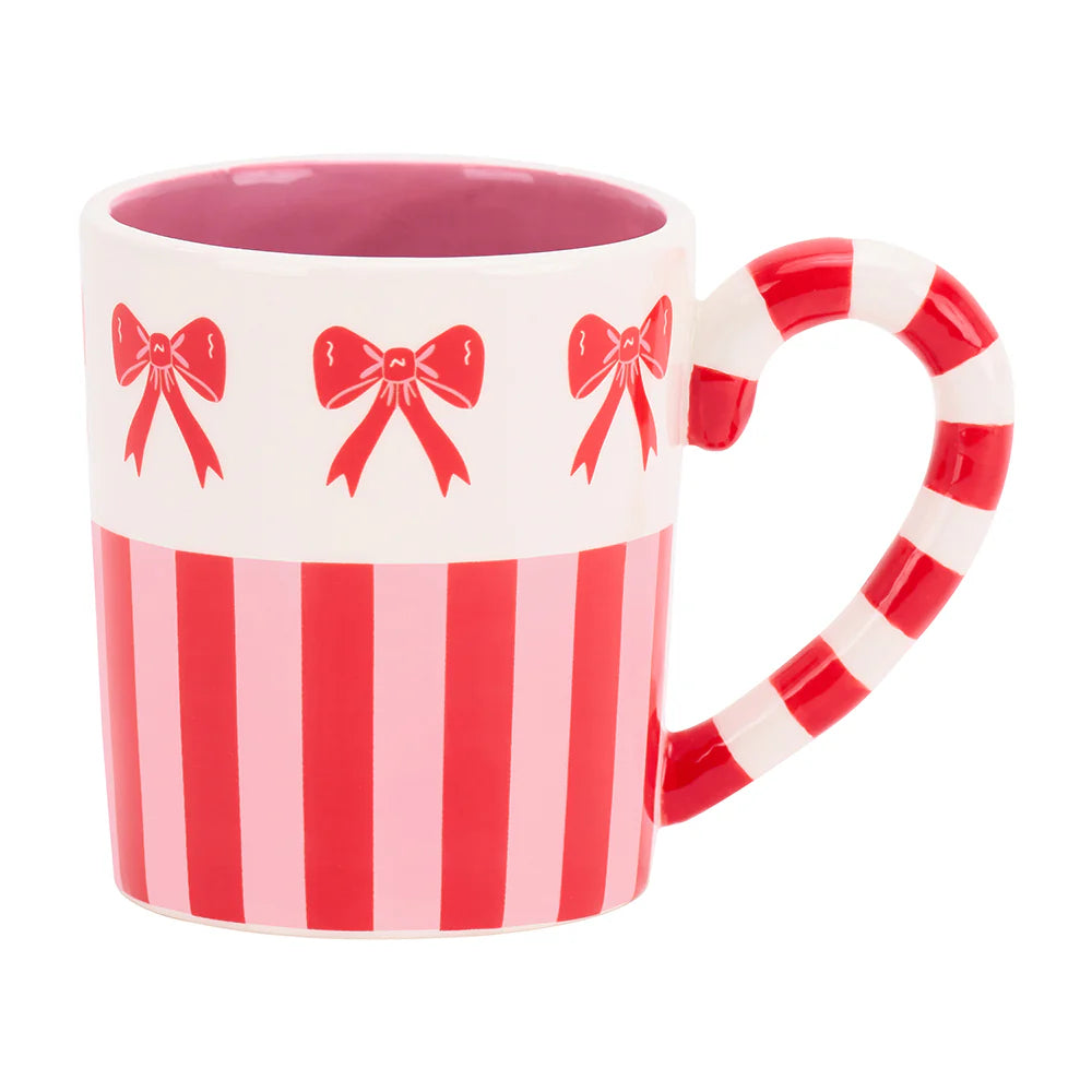 Ceramic Mug Bow & Stripe