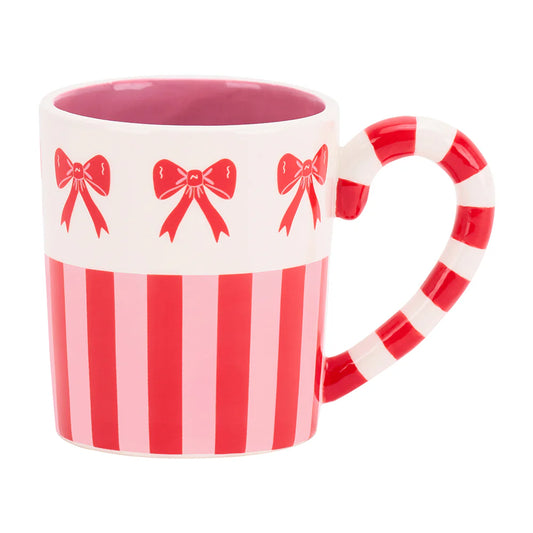Ceramic Mug Bow & Stripe