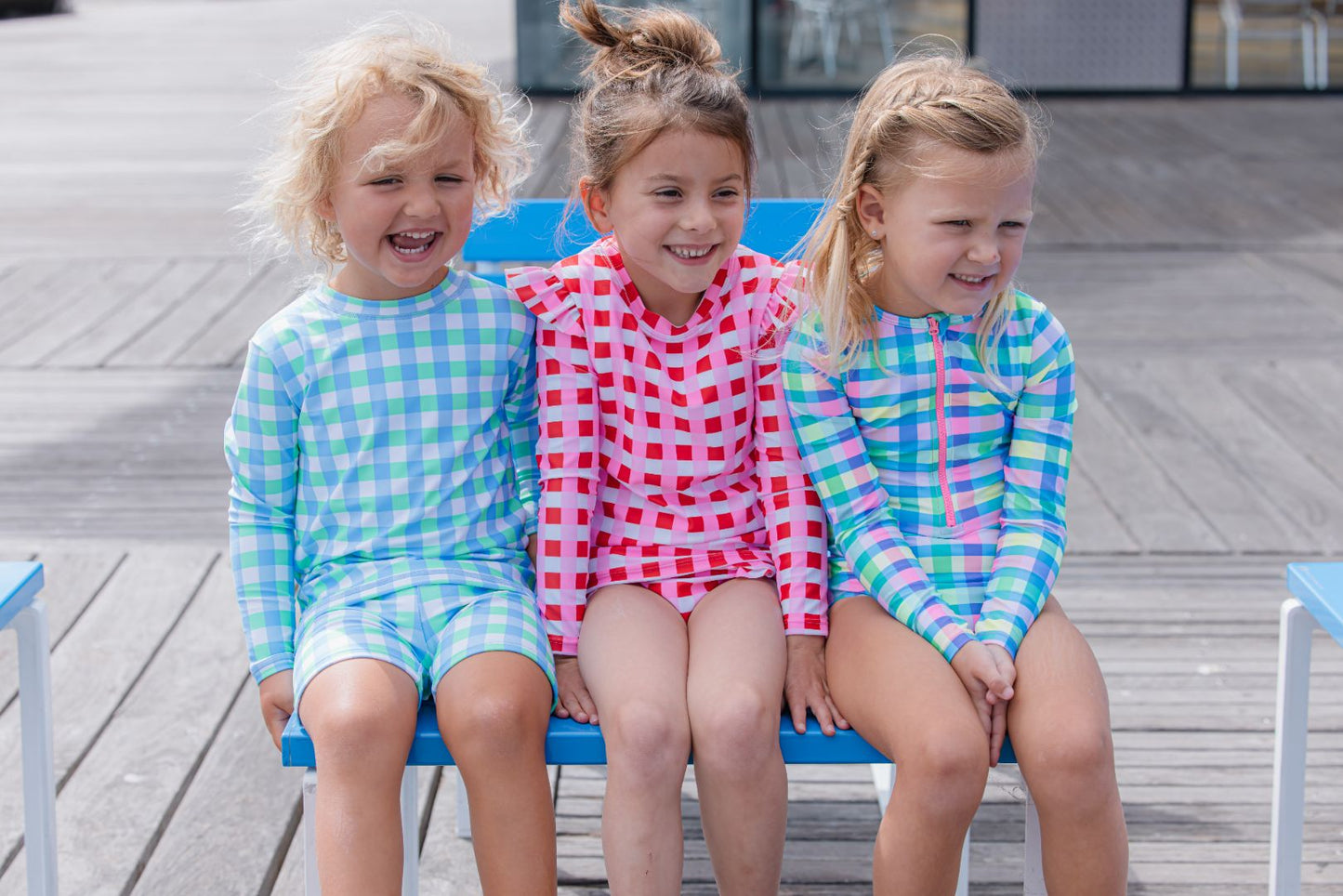 Picnic Check Long Sleeve Swimsuit