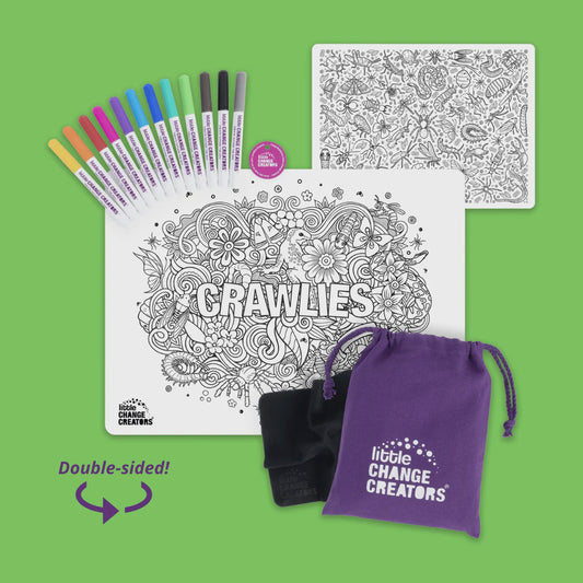 Reusable Silicone Colouring Mat Kit Crawles