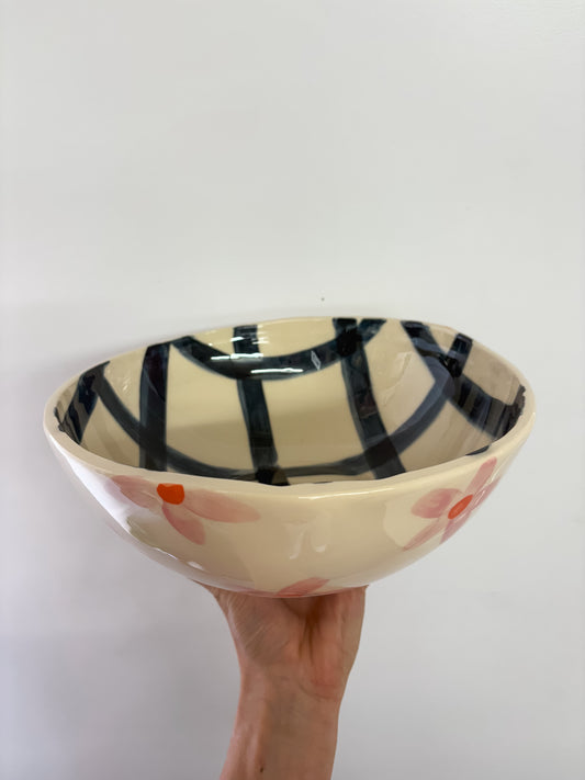 Salad Bowl Navy Gingham