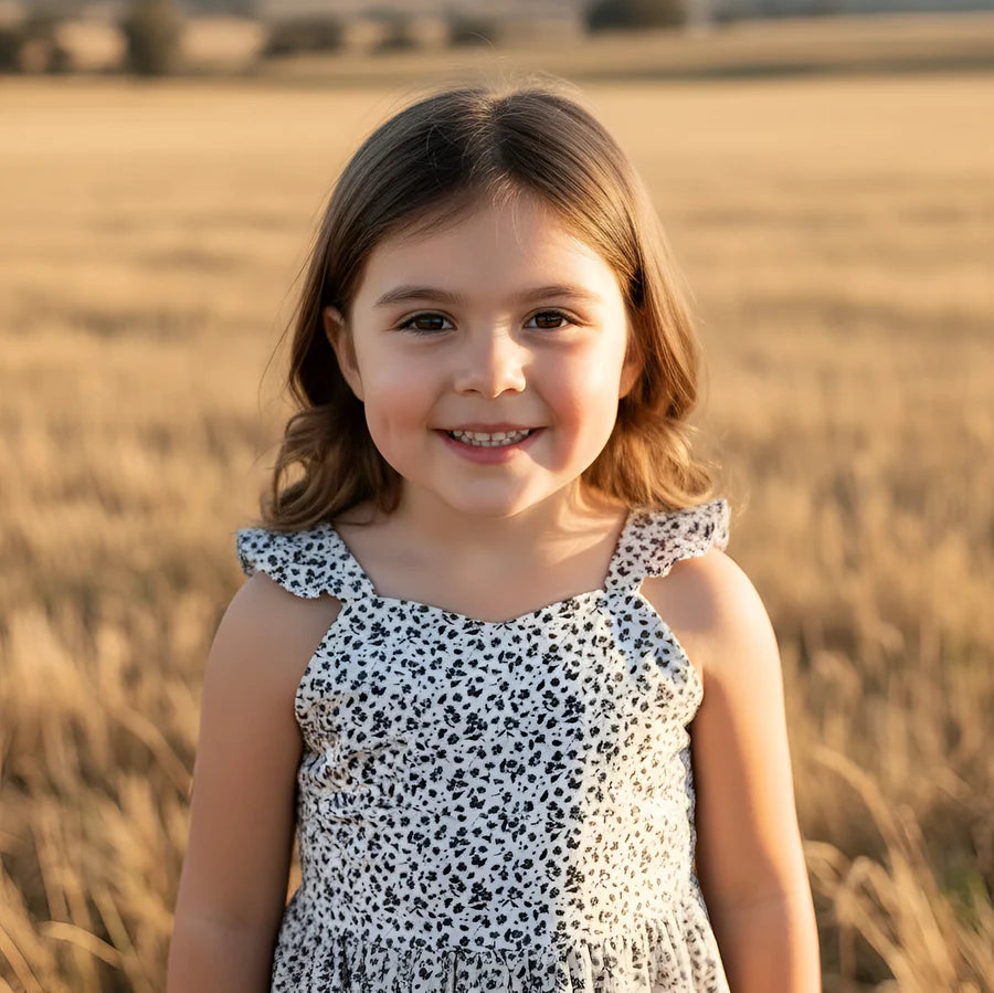 Girls Ellie Dress Navy Daisy