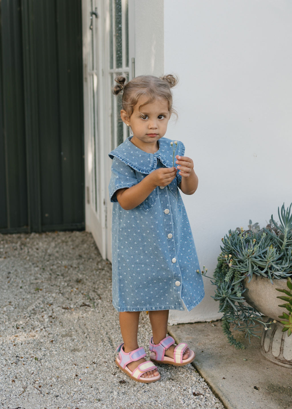 Amour Dress Denim Hearts