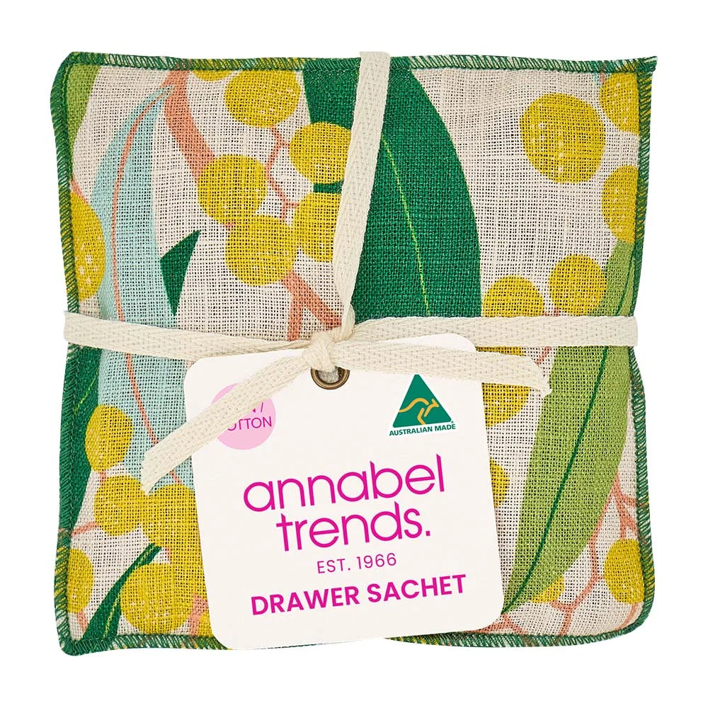 Linen Cotton Drawer Sachet Golden Wattle