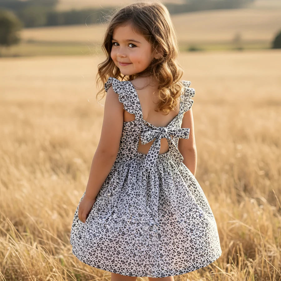 Girls Ellie Dress Navy Daisy