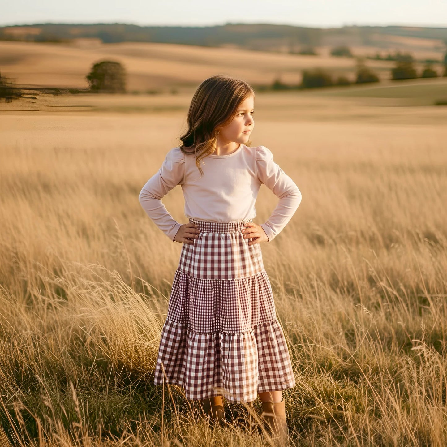 Girls Puff Sleeve Knit Top - Pink