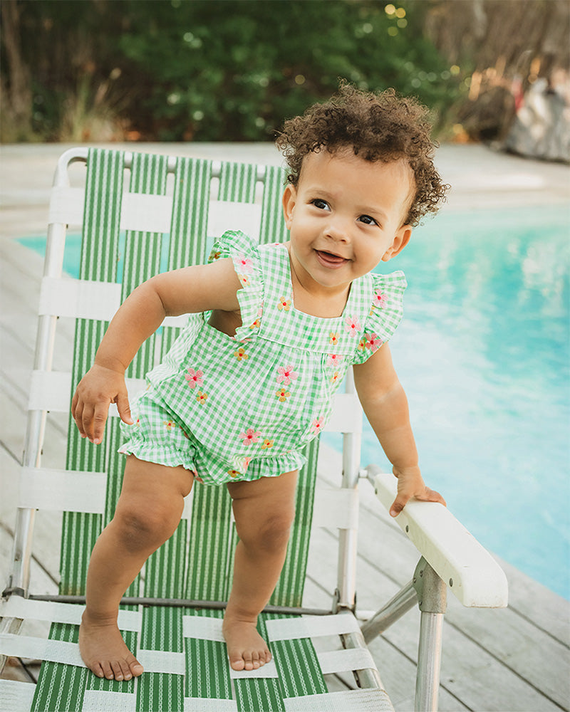 Grow Wild Emb Check Romper