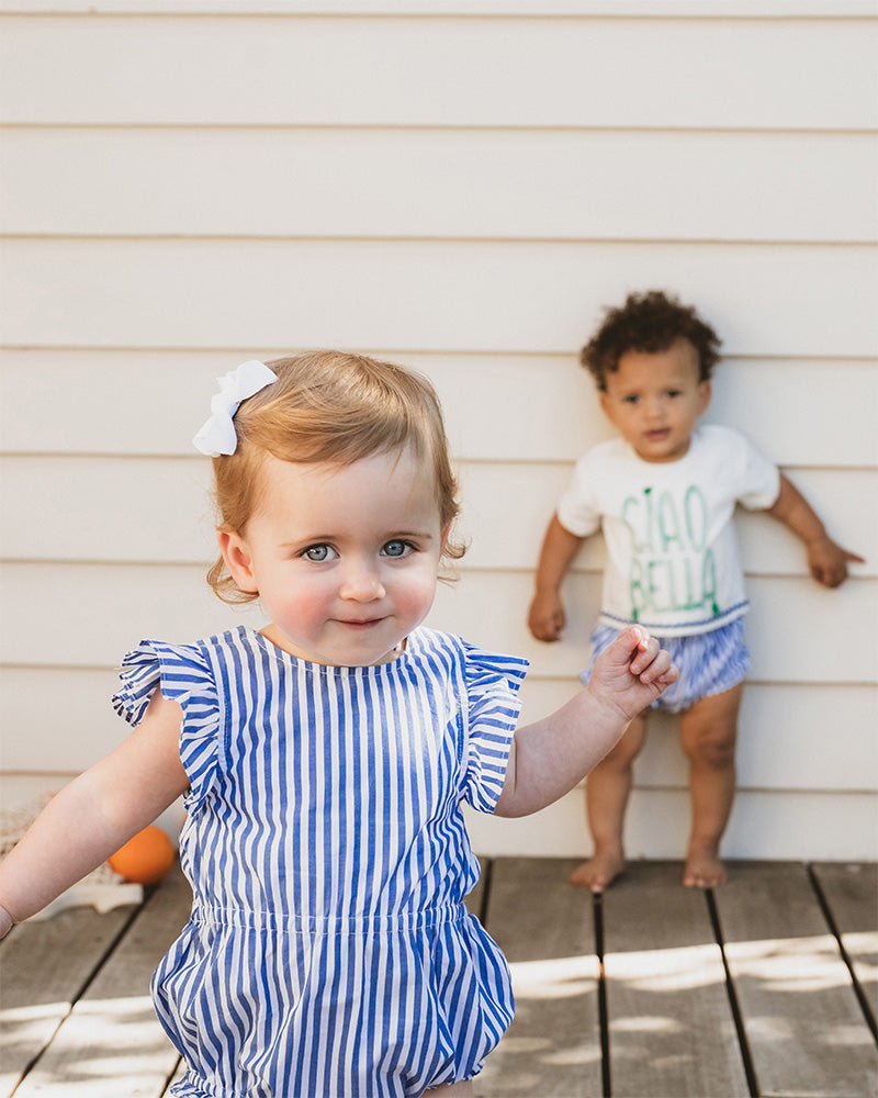 Summer Vacay Blue Stripe Bodysuit