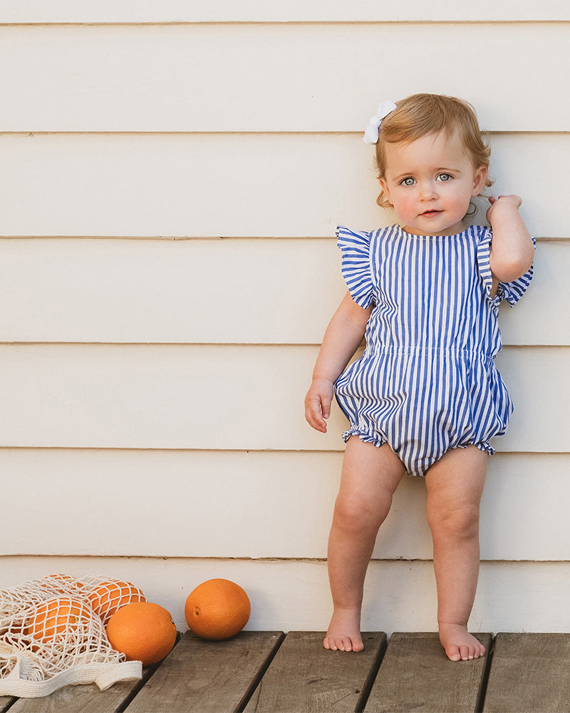Summer Vacay Blue Stripe Bodysuit