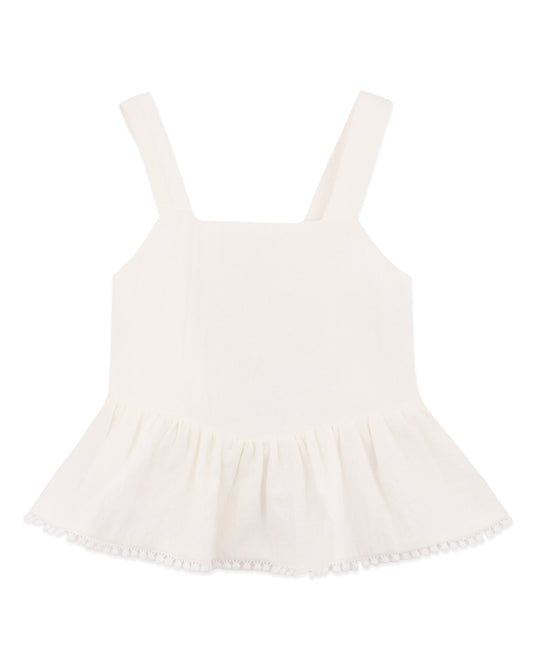Sundae Peplum Top White