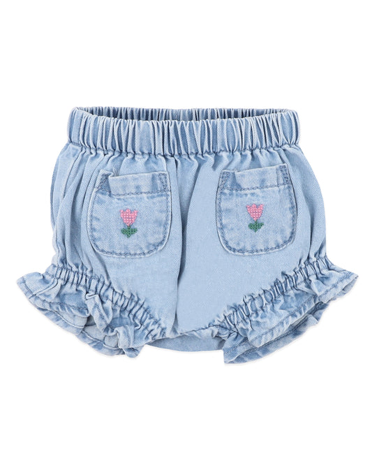 Sundae Denim Embroidered Bloomers
