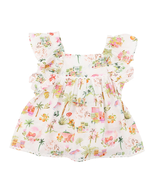 Paradiso Print Frill Top