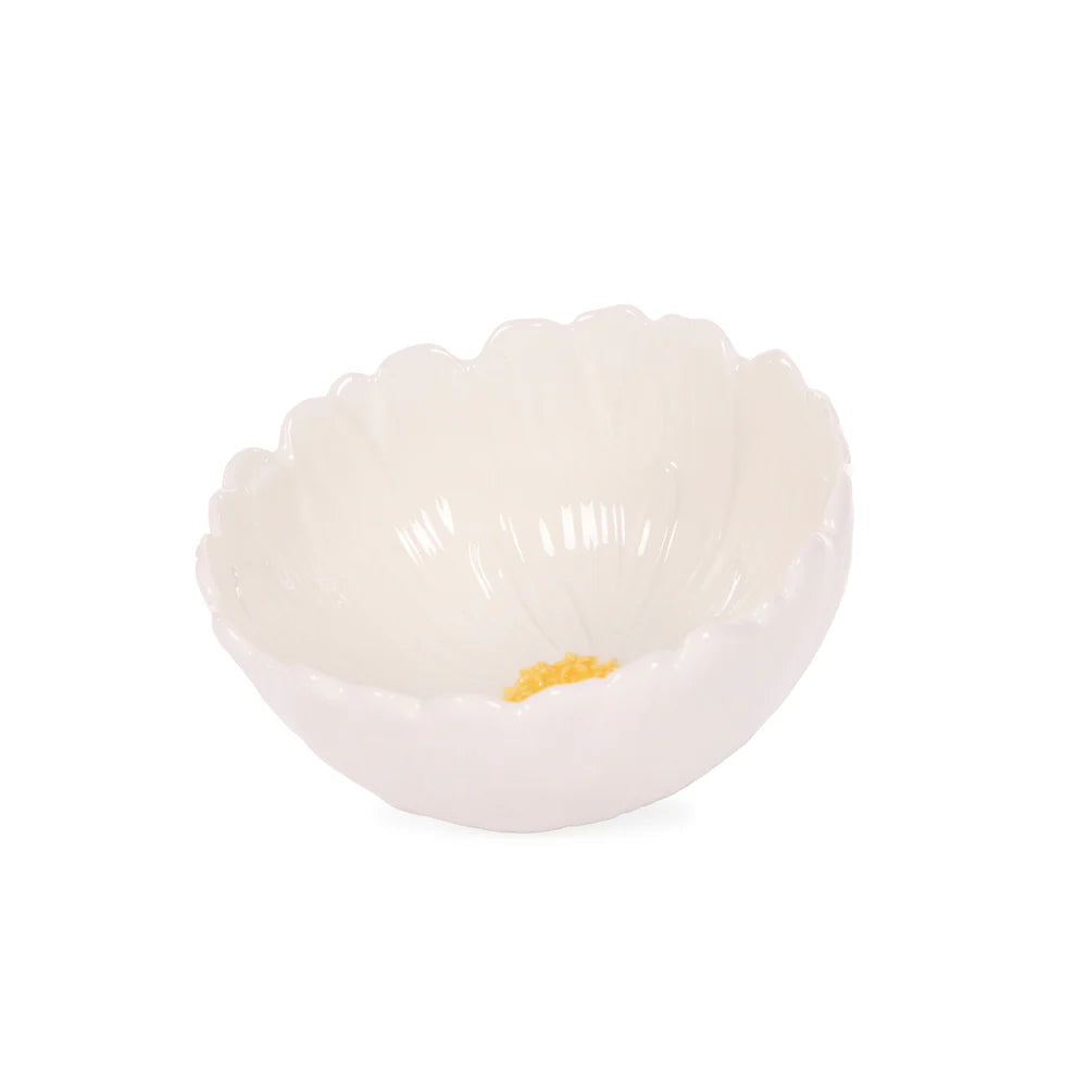 White Zinnia Bowl
