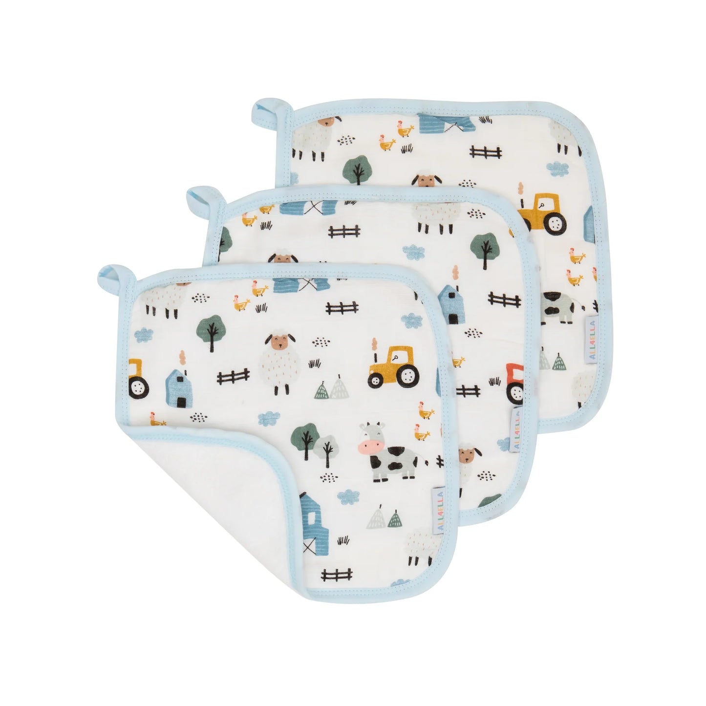 Wash Cloth 3pk Barnyard