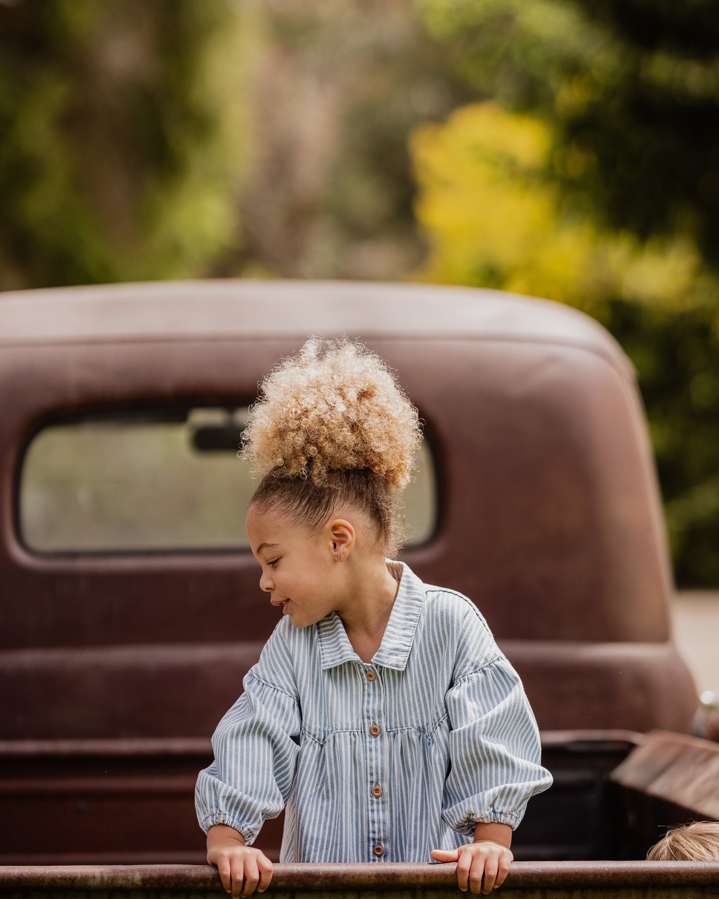 Winter Vacay Stripe Denim Dress