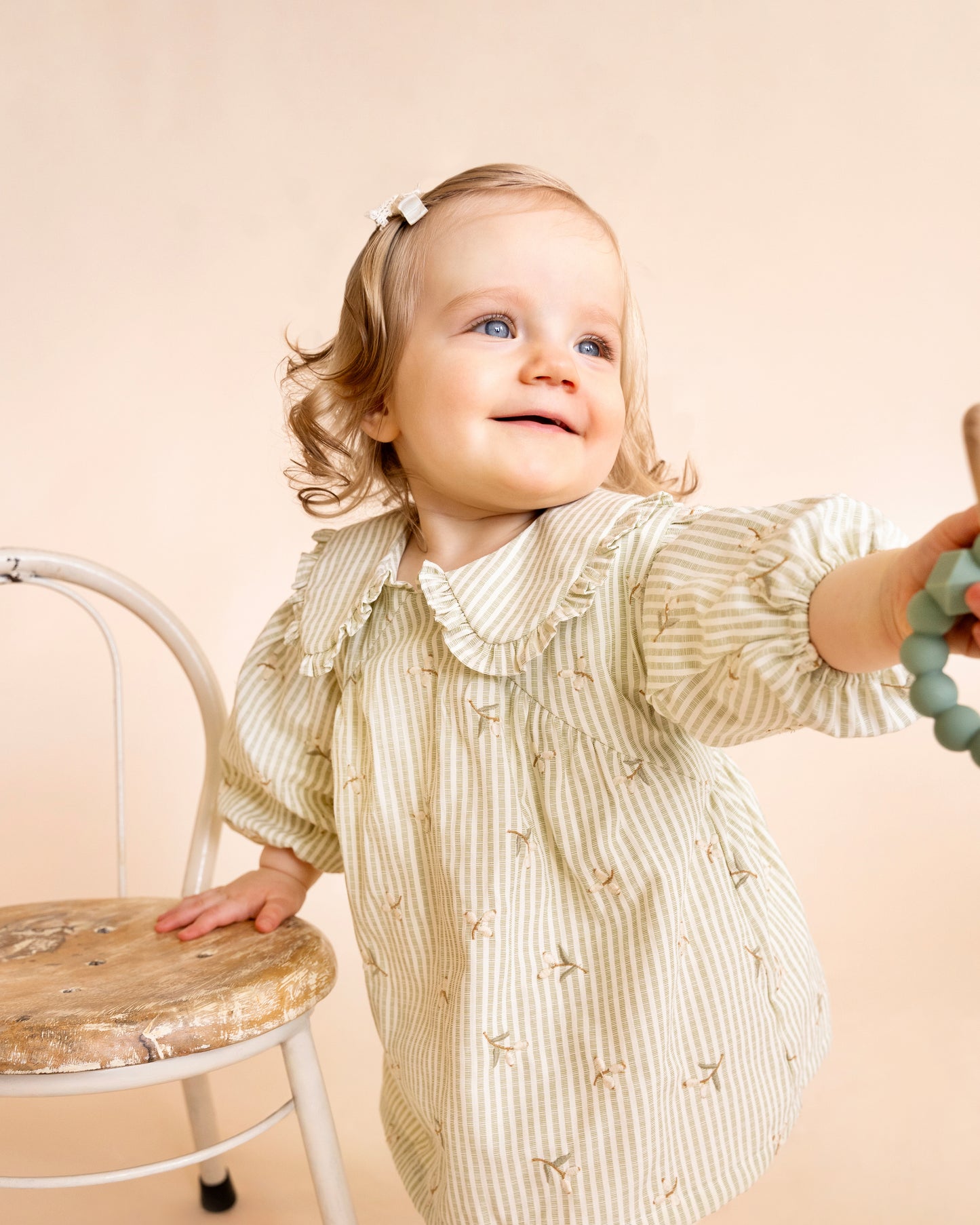 Orchard Bloom Emb. Stripe Overlay Dress