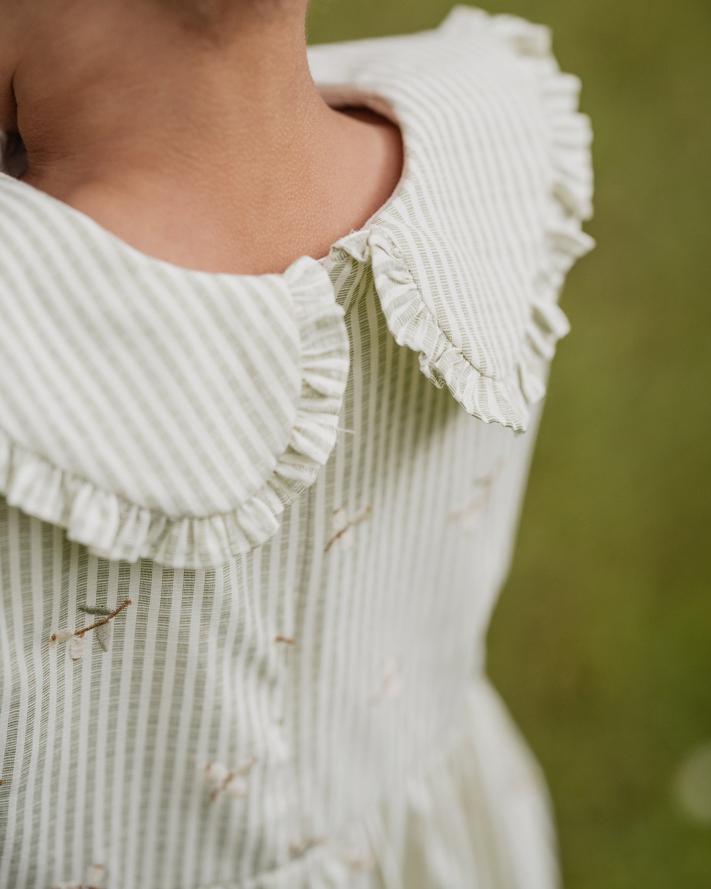 Orchard Bloom Emb. Stripe Dress