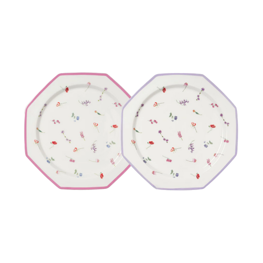 Floral Octagonal Plate Set