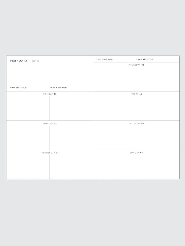 2026 Weekly Planner Flowers