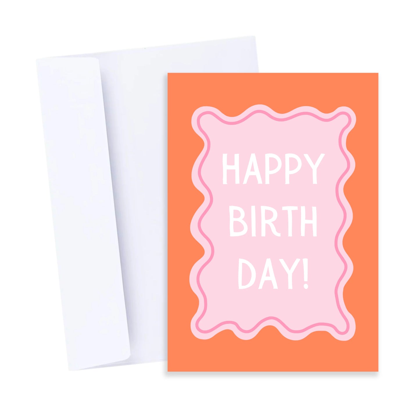 Funky Orange Happy Birthday Card
