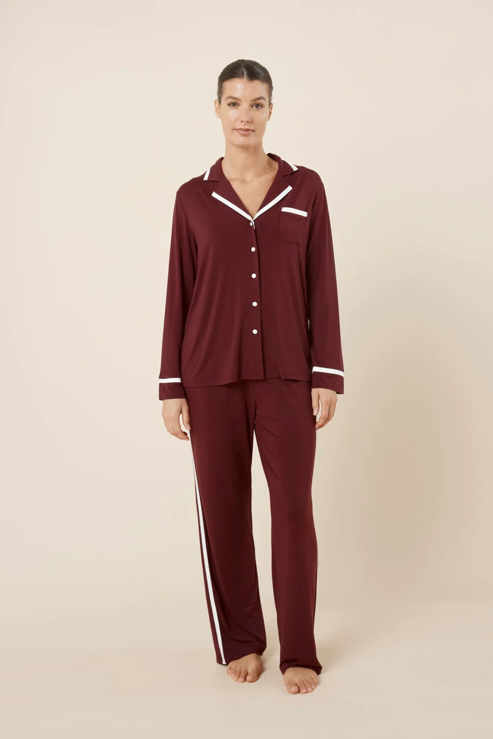 Grace Burgundy Bamboo Pj Set