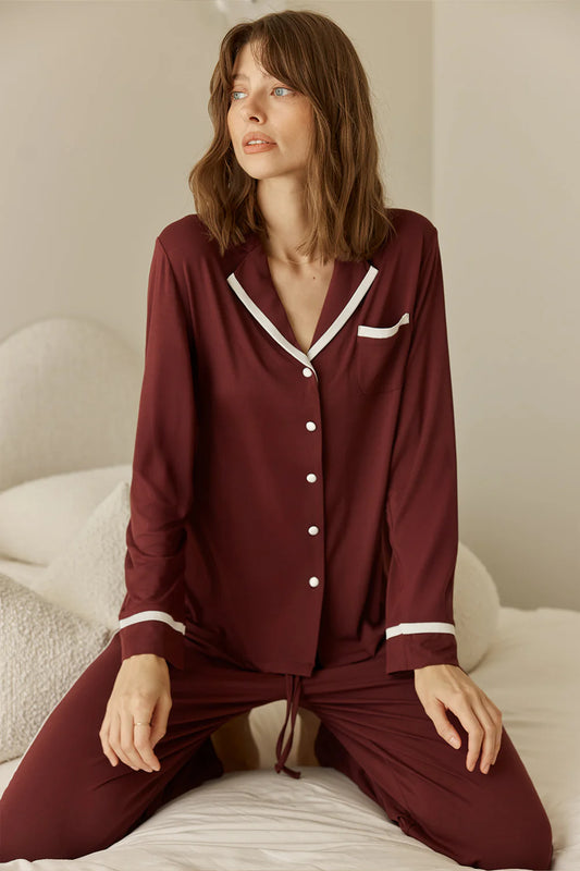 Grace Burgundy Bamboo Pj Set